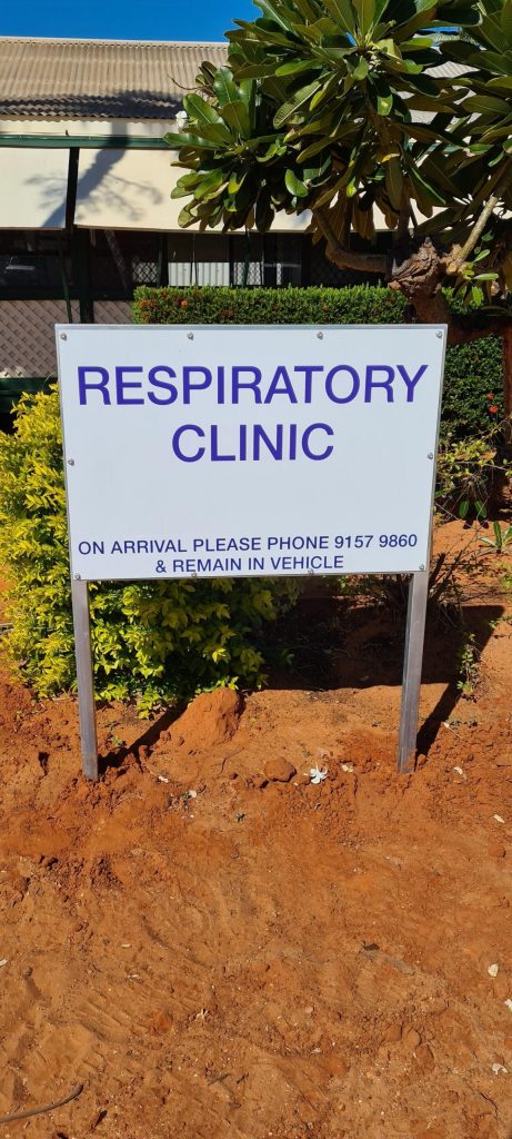 An outdoor sign of the Broome Respiratory Clinic
