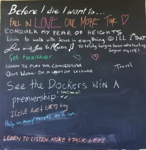 Before I die blackboard