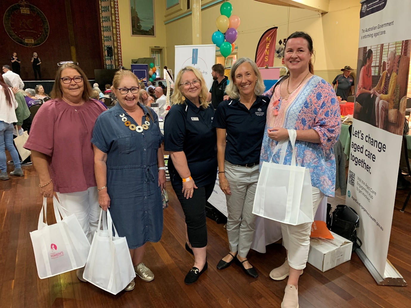 WAPHA employees at Kalgoorlie Seniors Expo with staff from Department of Health and Aged Care. 